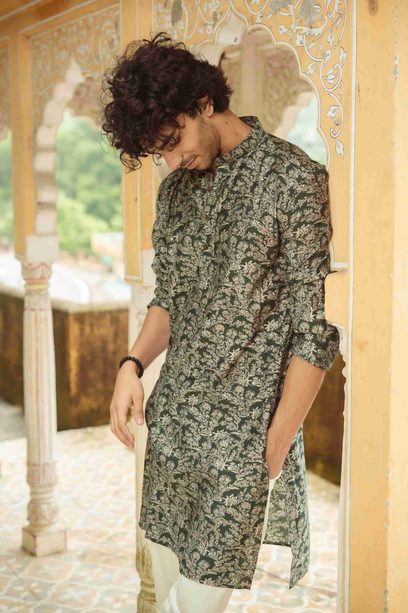 The Green Golden Vine Long Kurta