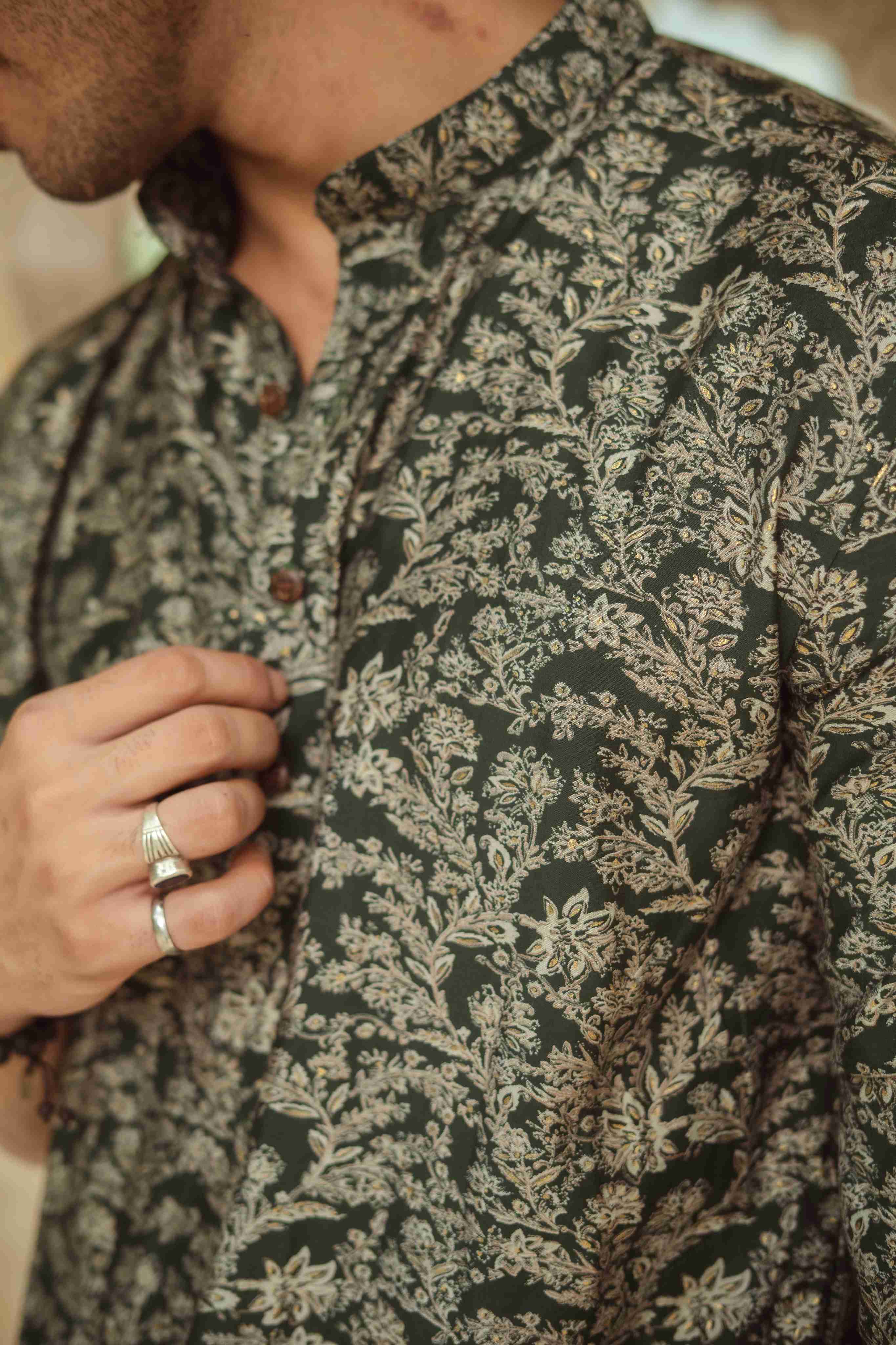 The Green Golden Vine Long Kurta