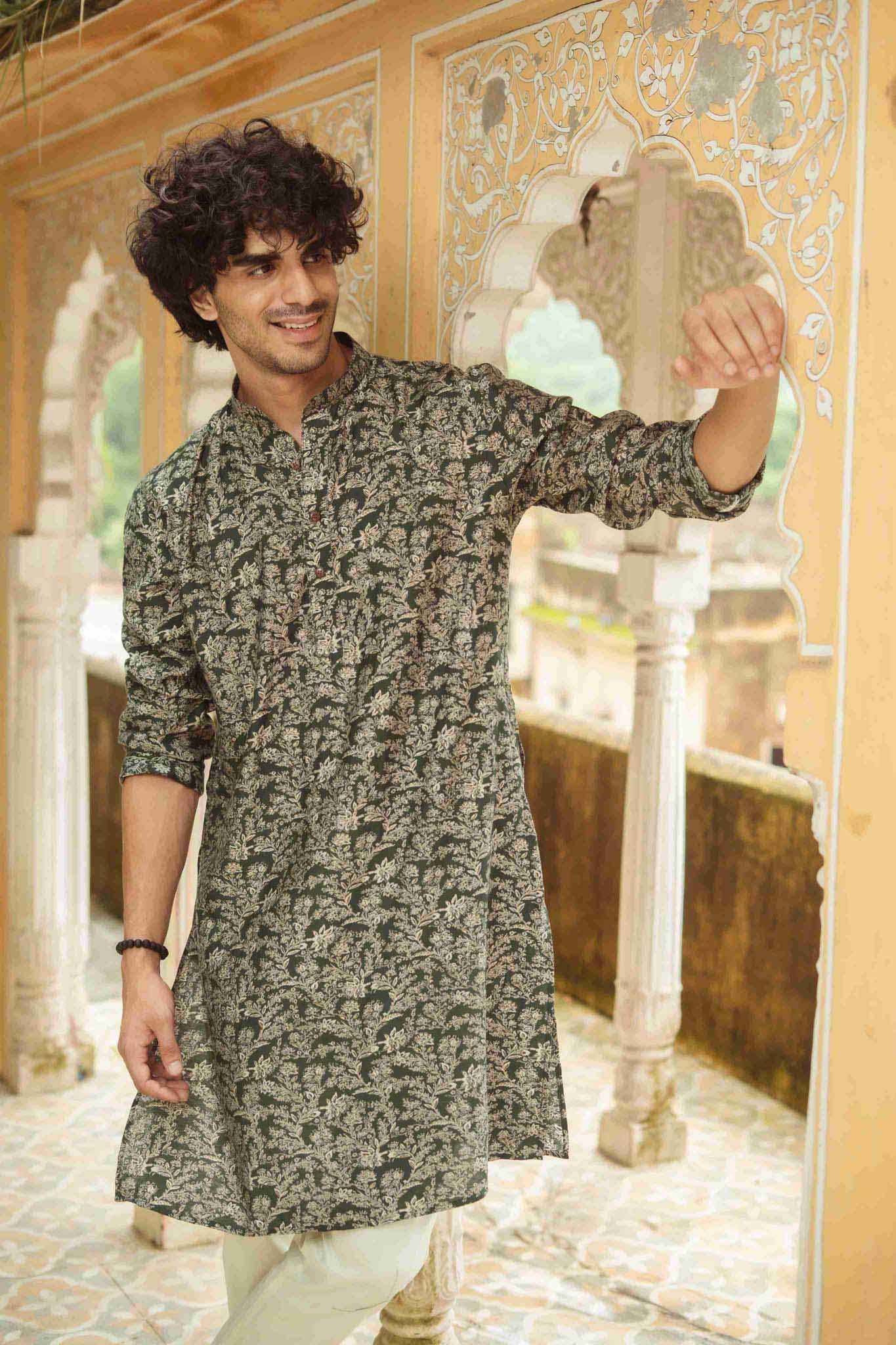 The Green Golden Vine Long Kurta