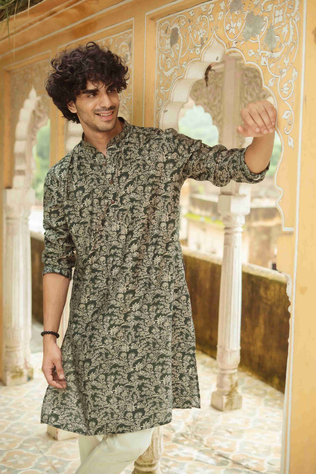 The Green Golden Vine Long Kurta