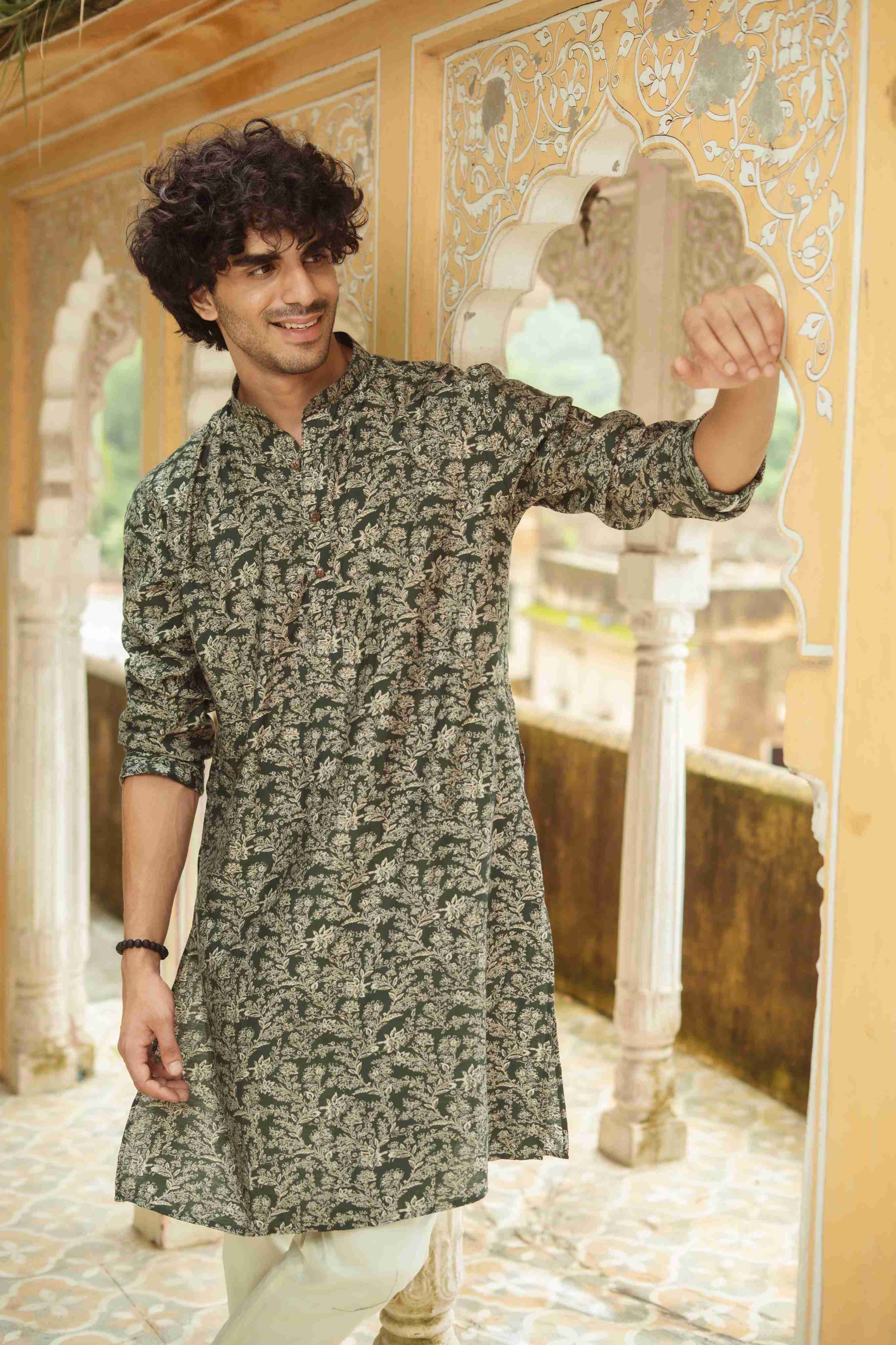 The Green Golden Vine Long Kurta