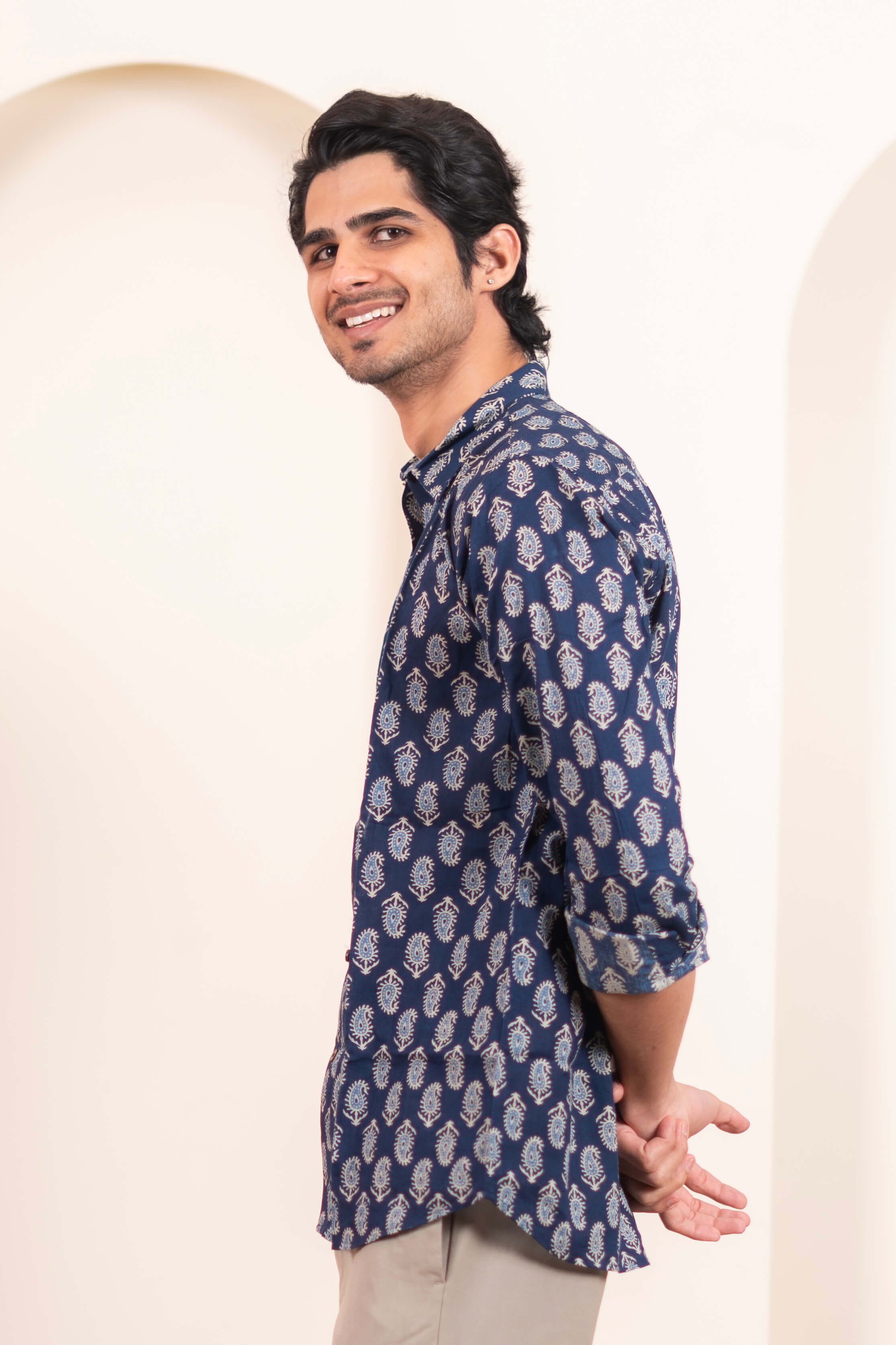 The Dark Blue Floral Paisley Shirt