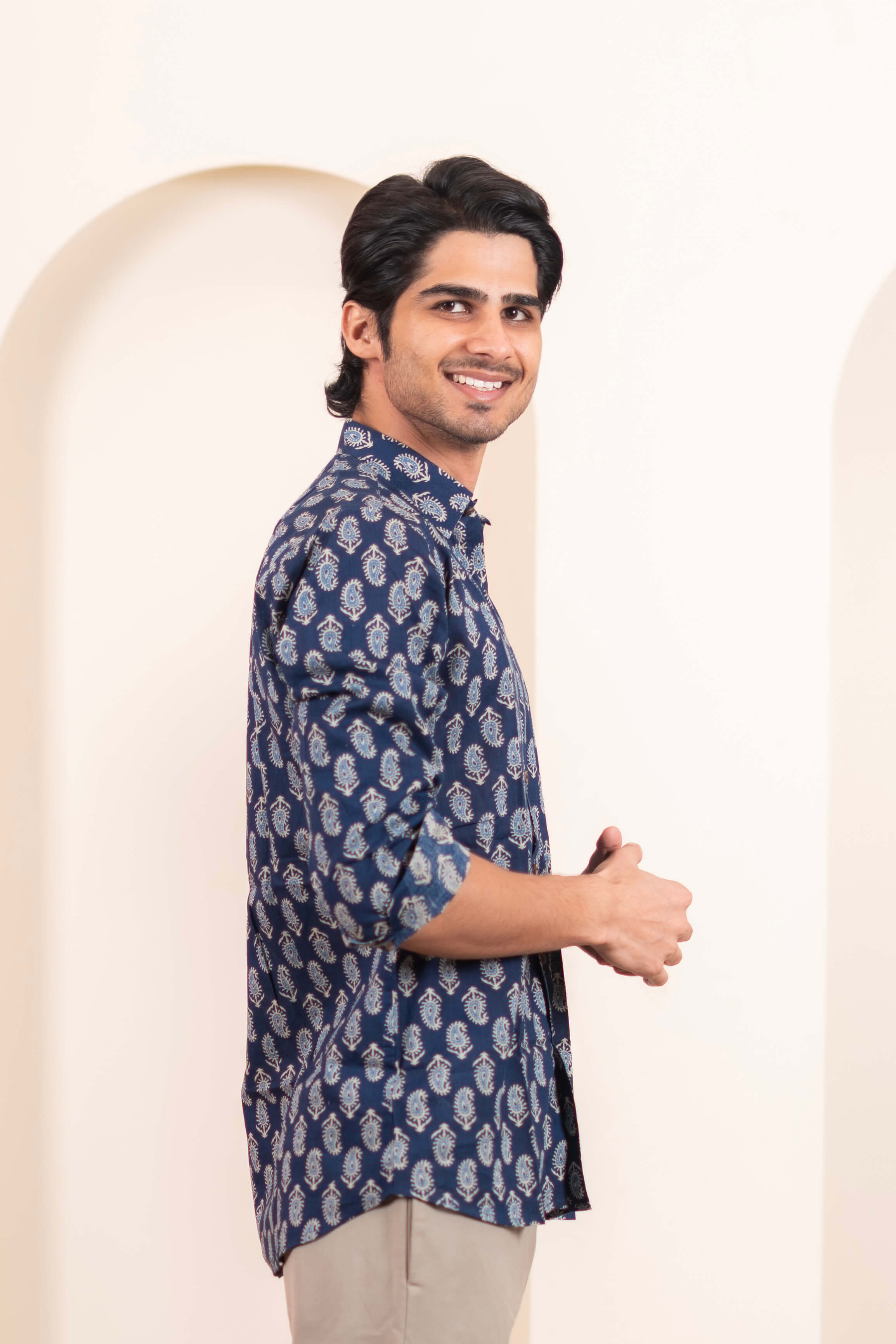 The Dark Blue Floral Paisley Shirt