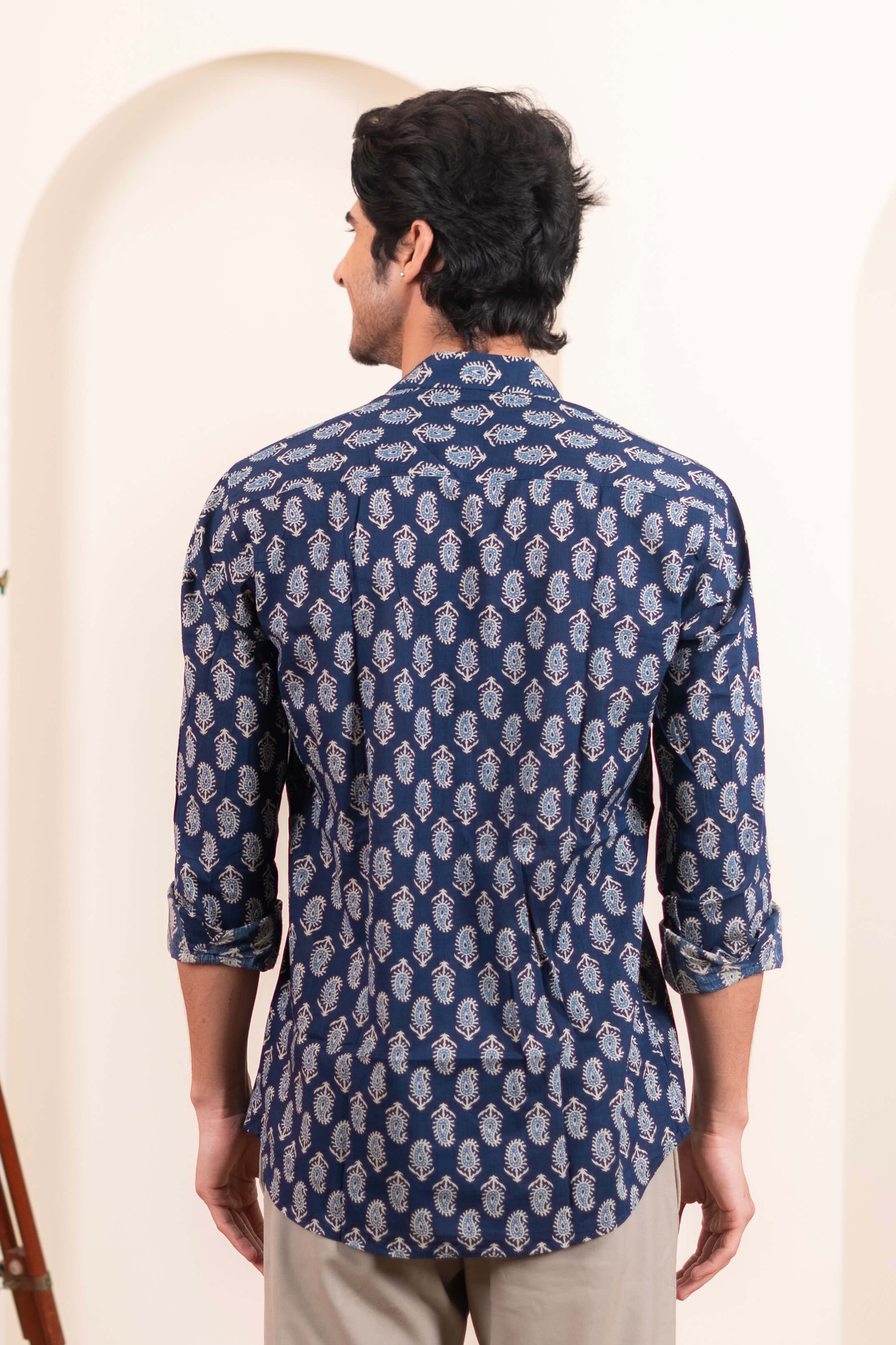 The Dark Blue Floral Paisley Shirt