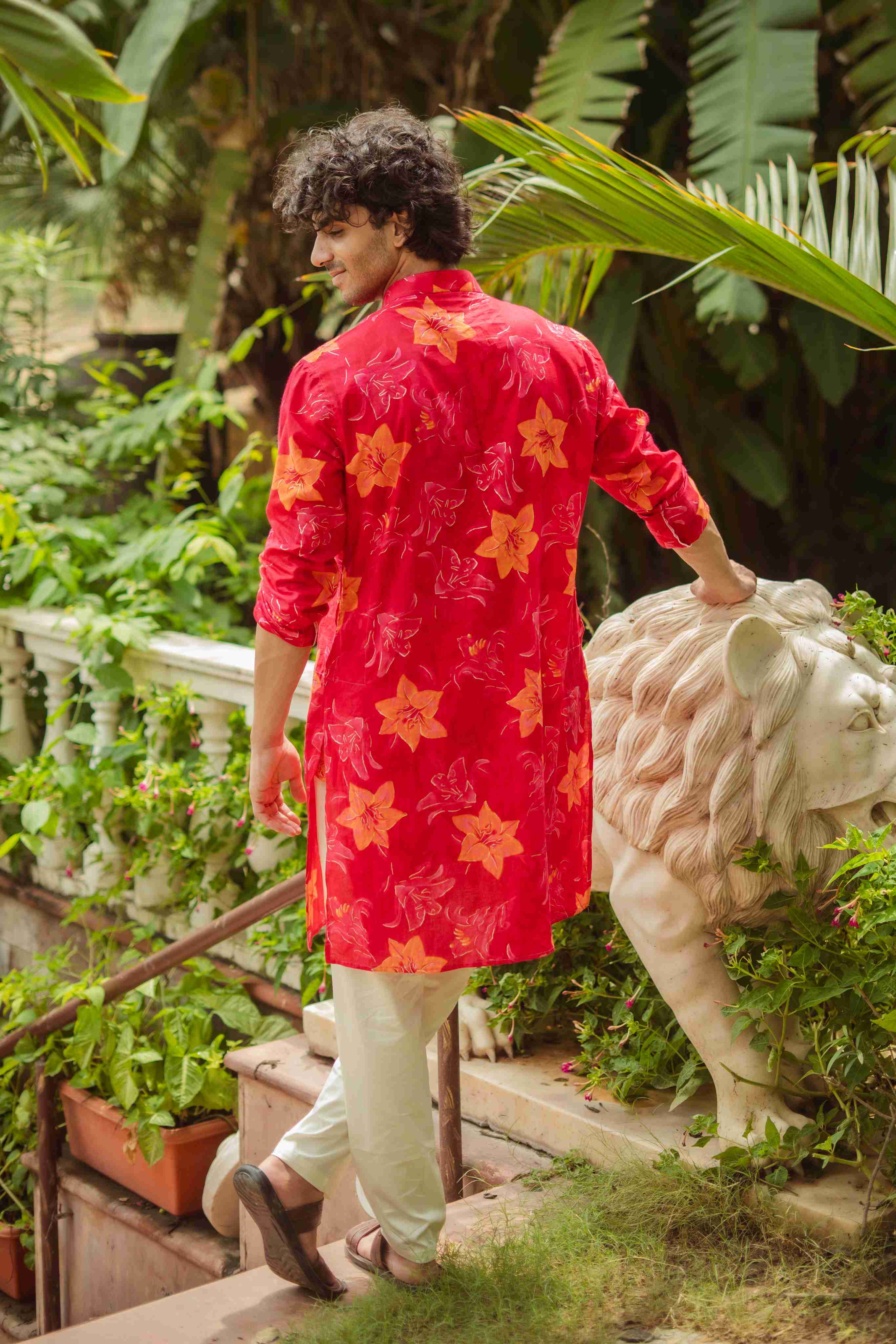 The Radiant Rose Floral Long Kurta