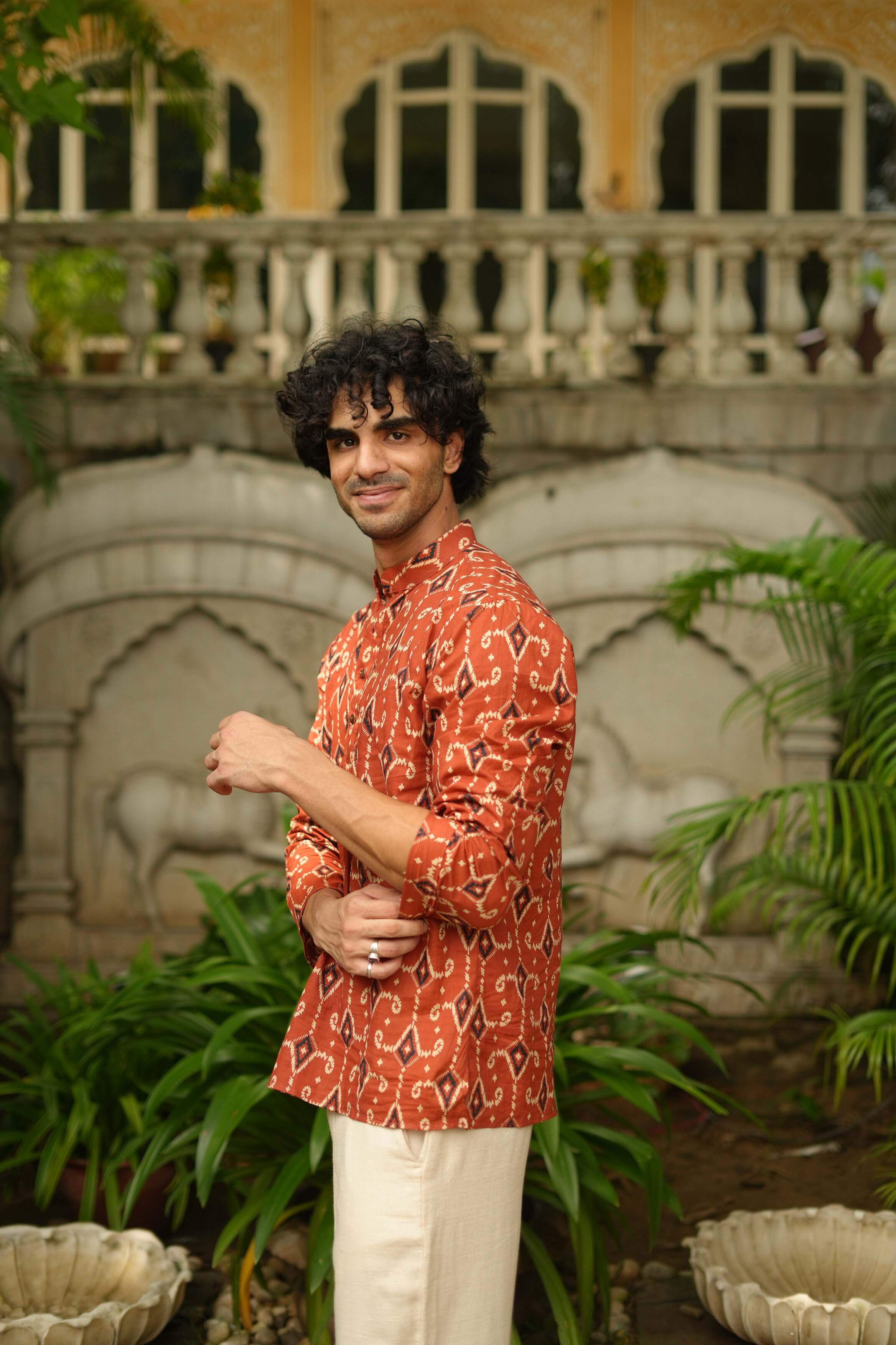 The All Over Ikat Print Short Kurta