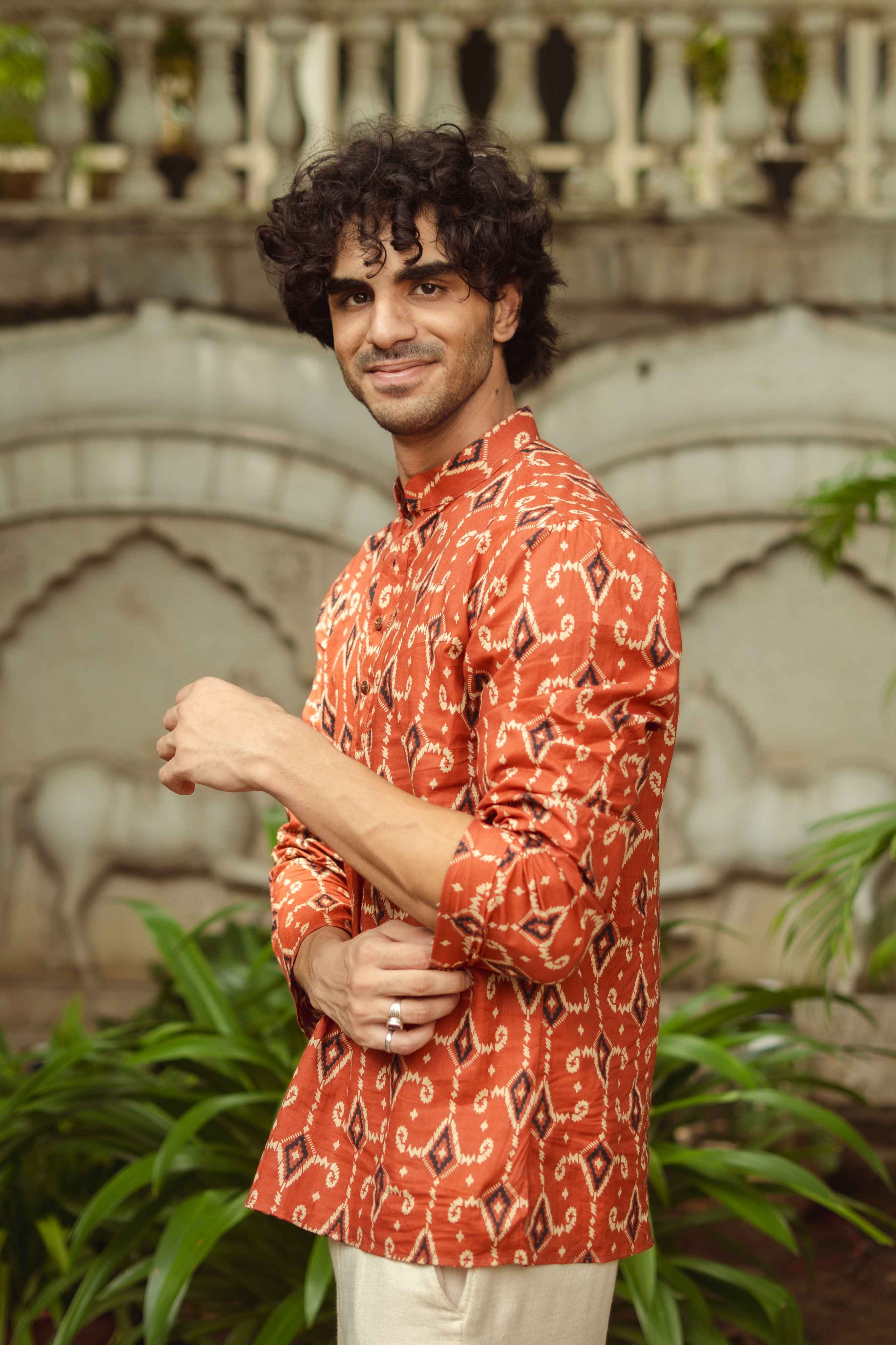 The All Over Ikat Print Short Kurta