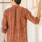 The Red And Brown Tribal Stripe Print Short Kurta