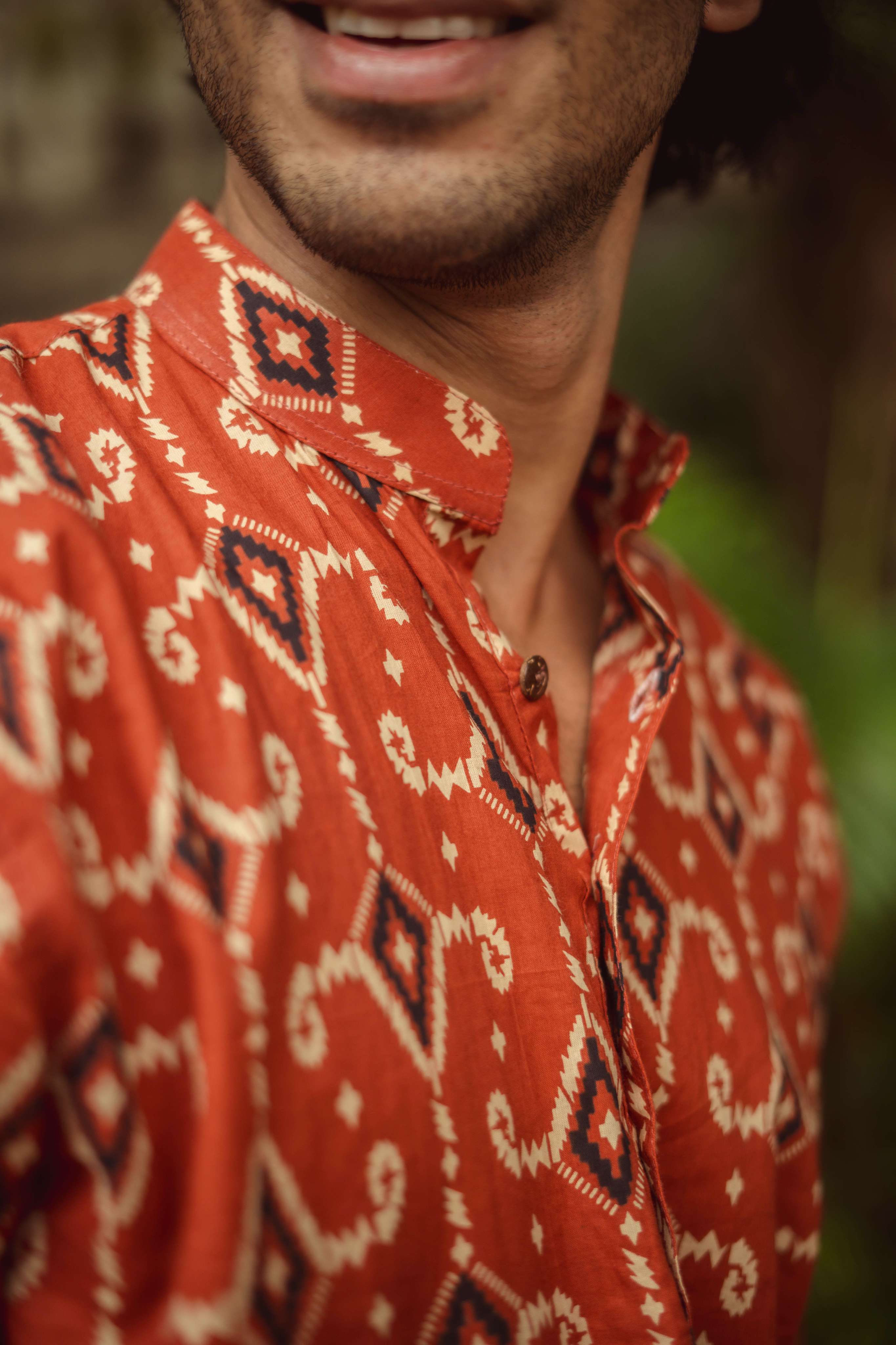 The All Over Ikat Print Short Kurta