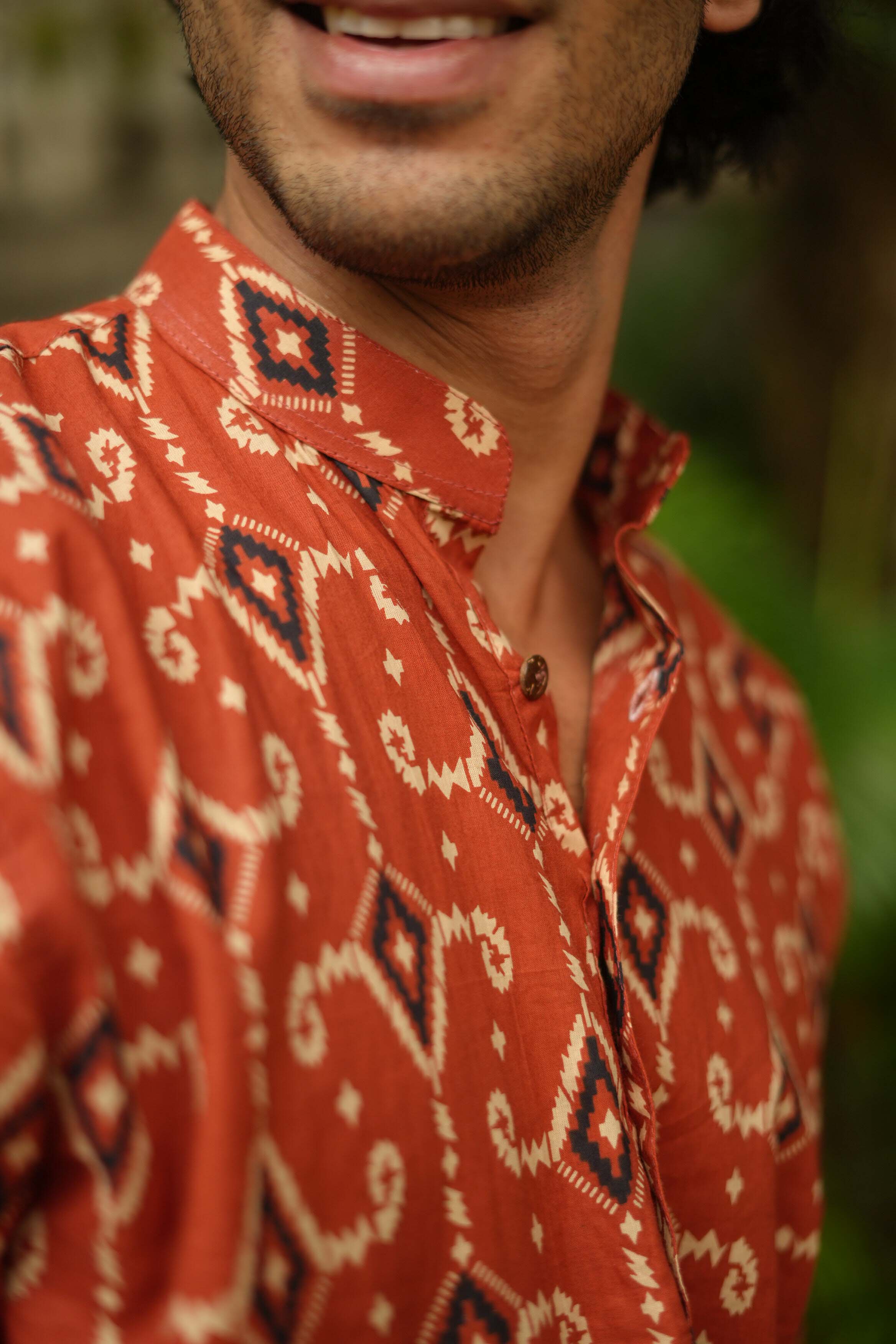 The All Over Ikat Print Short Kurta