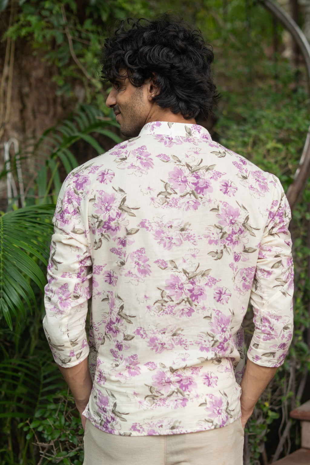 The Lavender Blossom Print Short Kurta