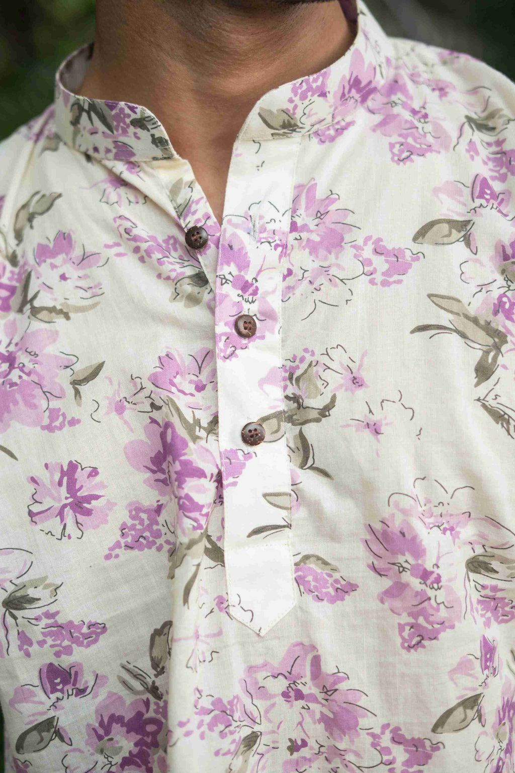 The Lavender Blossom Print Short Kurta