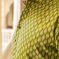 The Green Kantha Work Short Kurta With Geometric Ikat Print