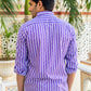 The Light Purple Floral Stripe Print Shirt