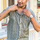 The Grey Tribal-Floral Print Half Sleeves Shirt