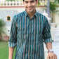 The Dark Green And Brown Tribal Stripe Print Shirt