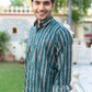 The Dark Green And Brown Tribal Stripe Print Shirt