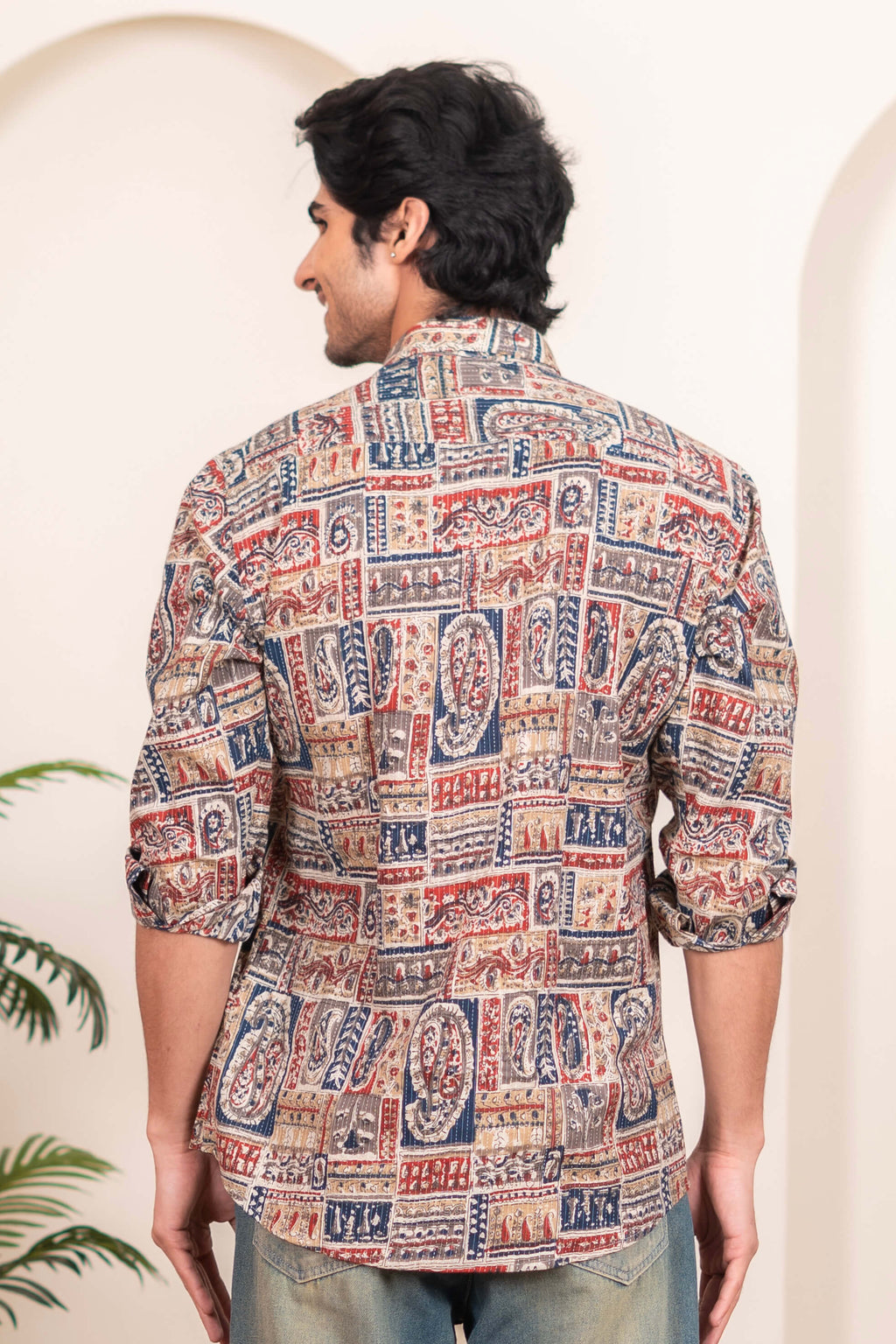The Multicolor Patchwork Kantha Work Shirt