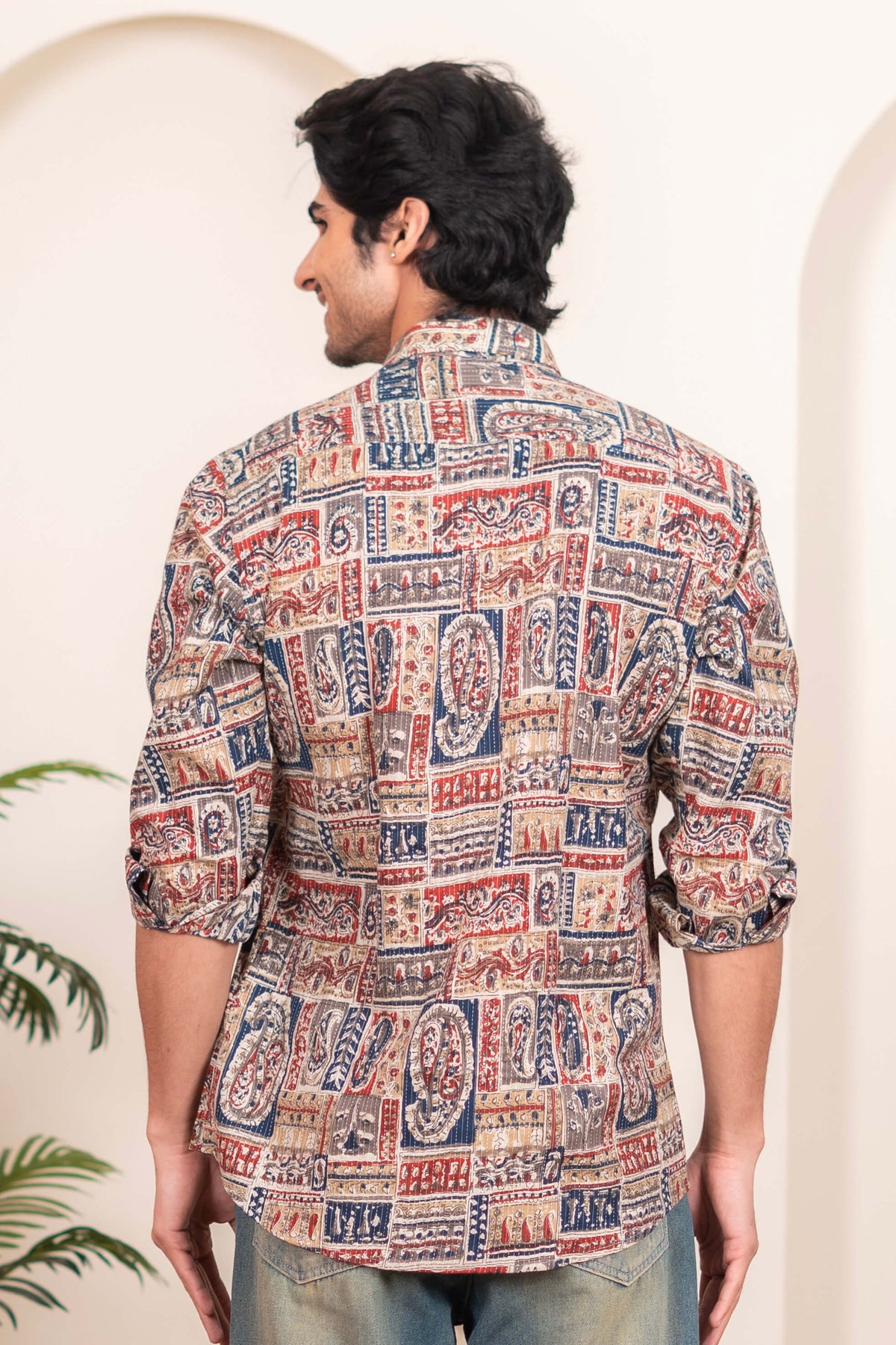 The Multicolor Patchwork Kantha Work Shirt
