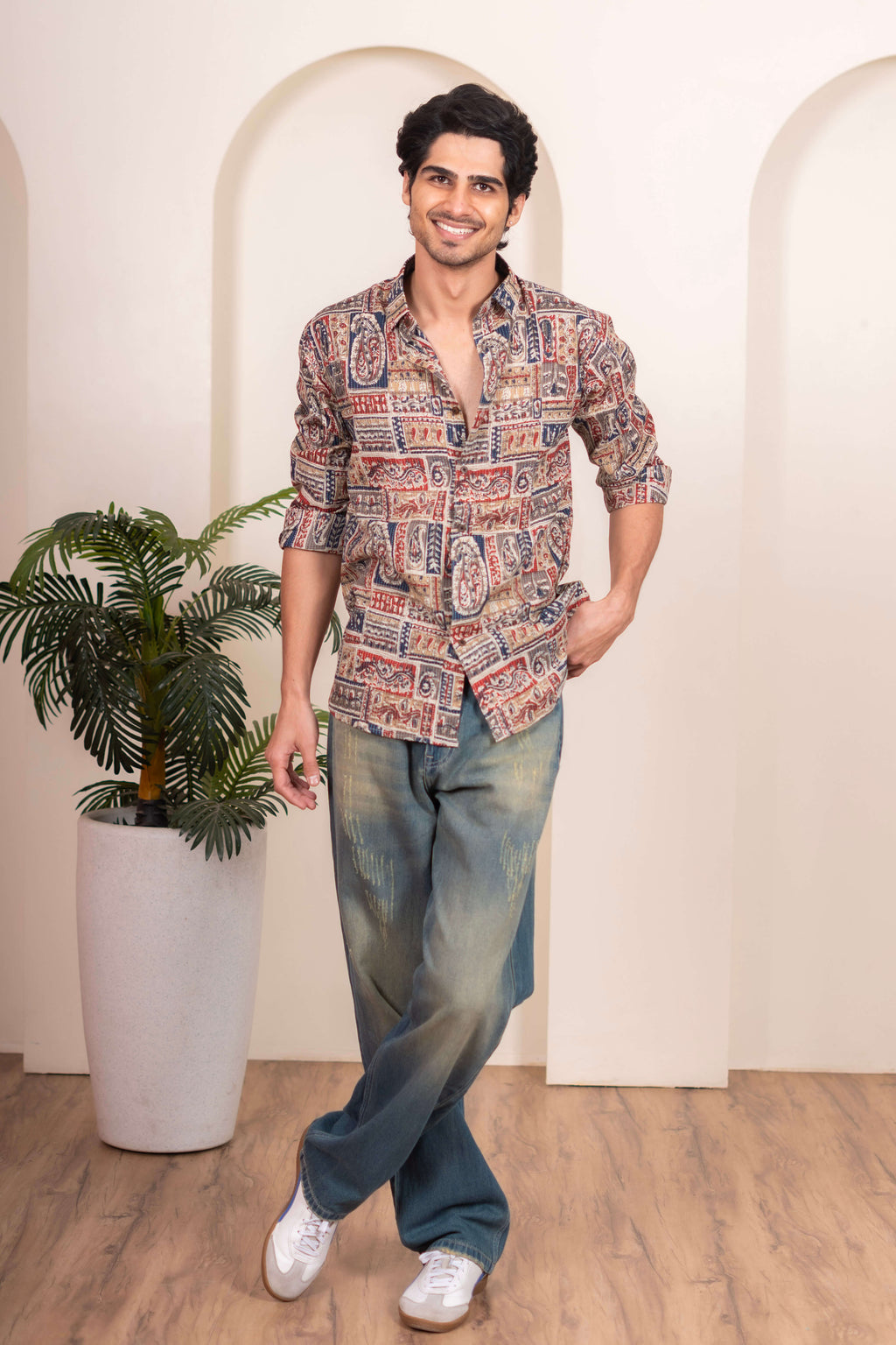 The Multicolor Patchwork Kantha Work Shirt