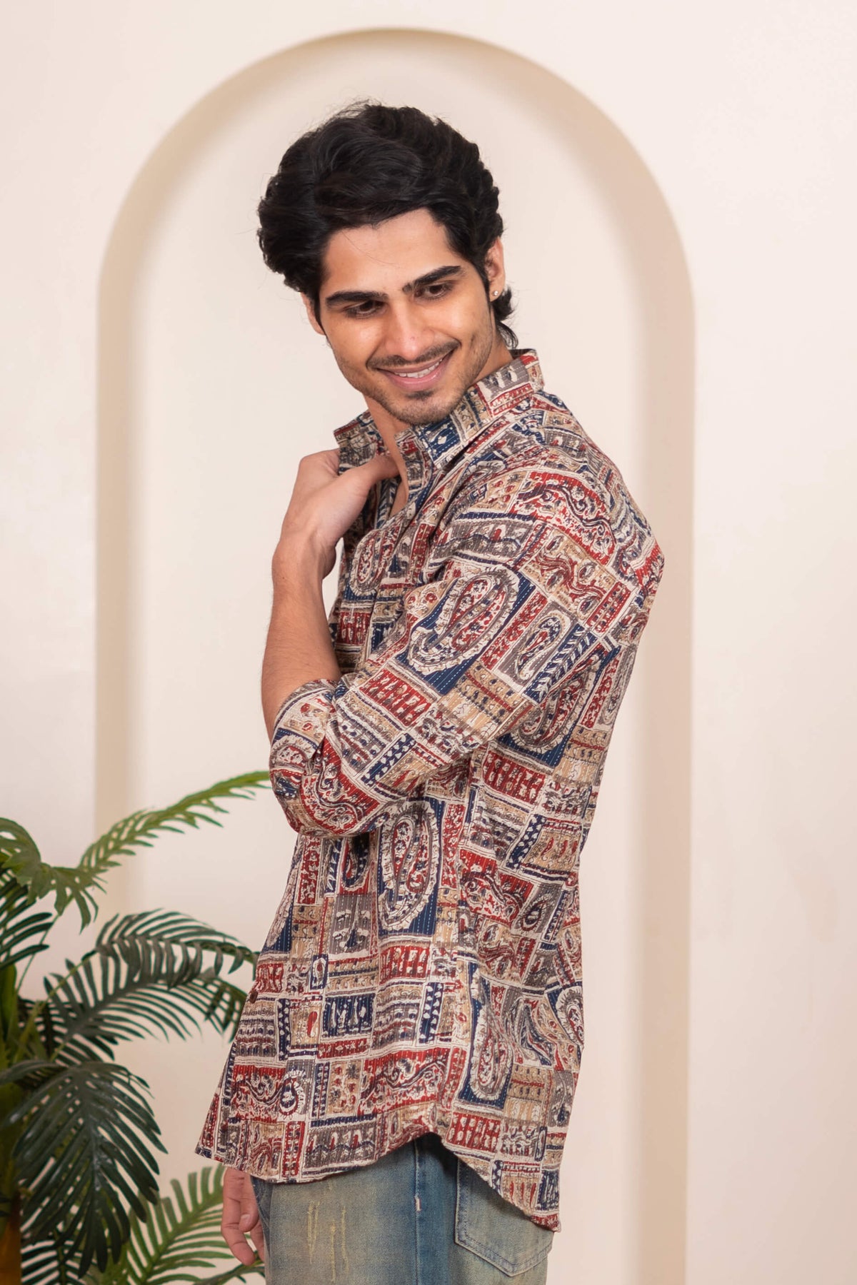 The Multicolor Patchwork Kantha Work Shirt