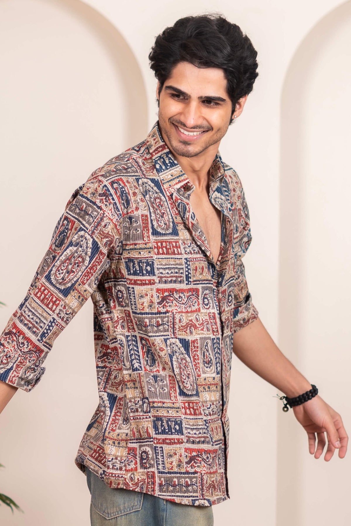 The Multicolor Patchwork Kantha Work Shirt