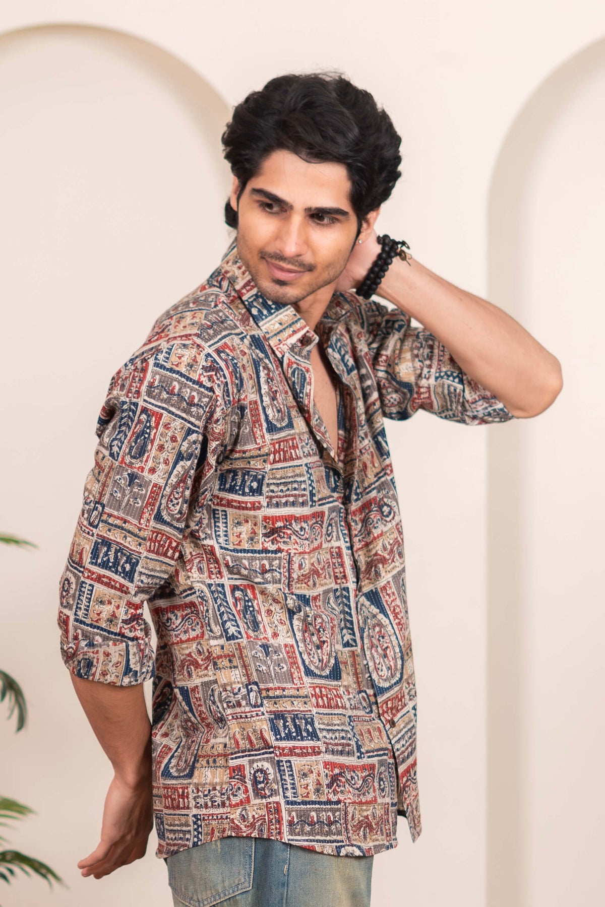 The Multicolor Patchwork Kantha Work Shirt