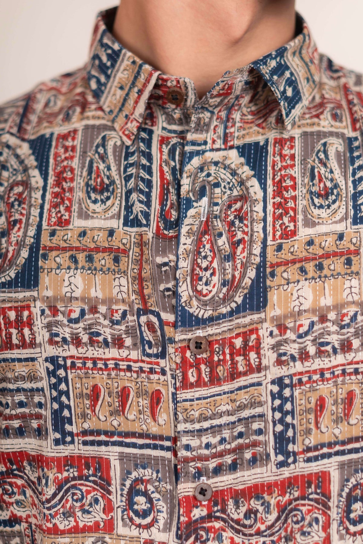 The Multicolor Patchwork Kantha Work Shirt