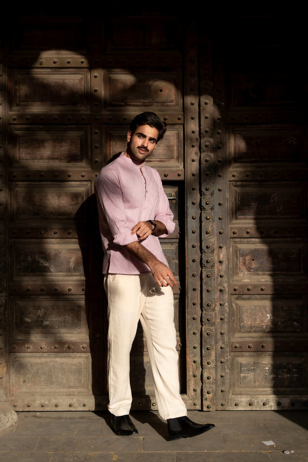 The Blush Rose Linen Look Short Kurta