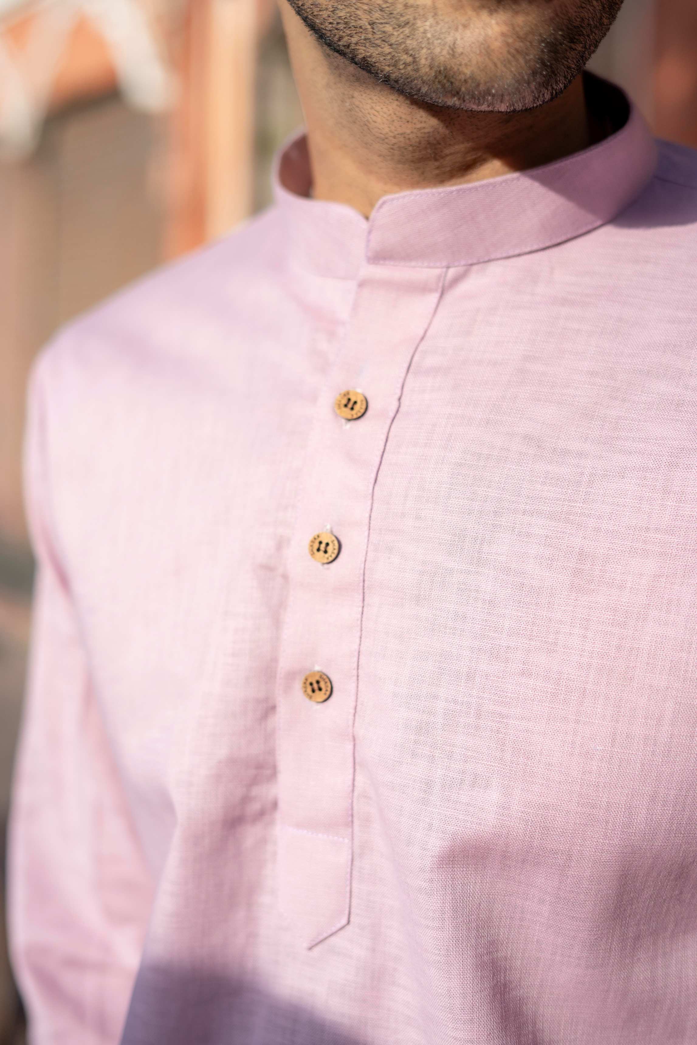 The Blush Rose Linen Look Short Kurta