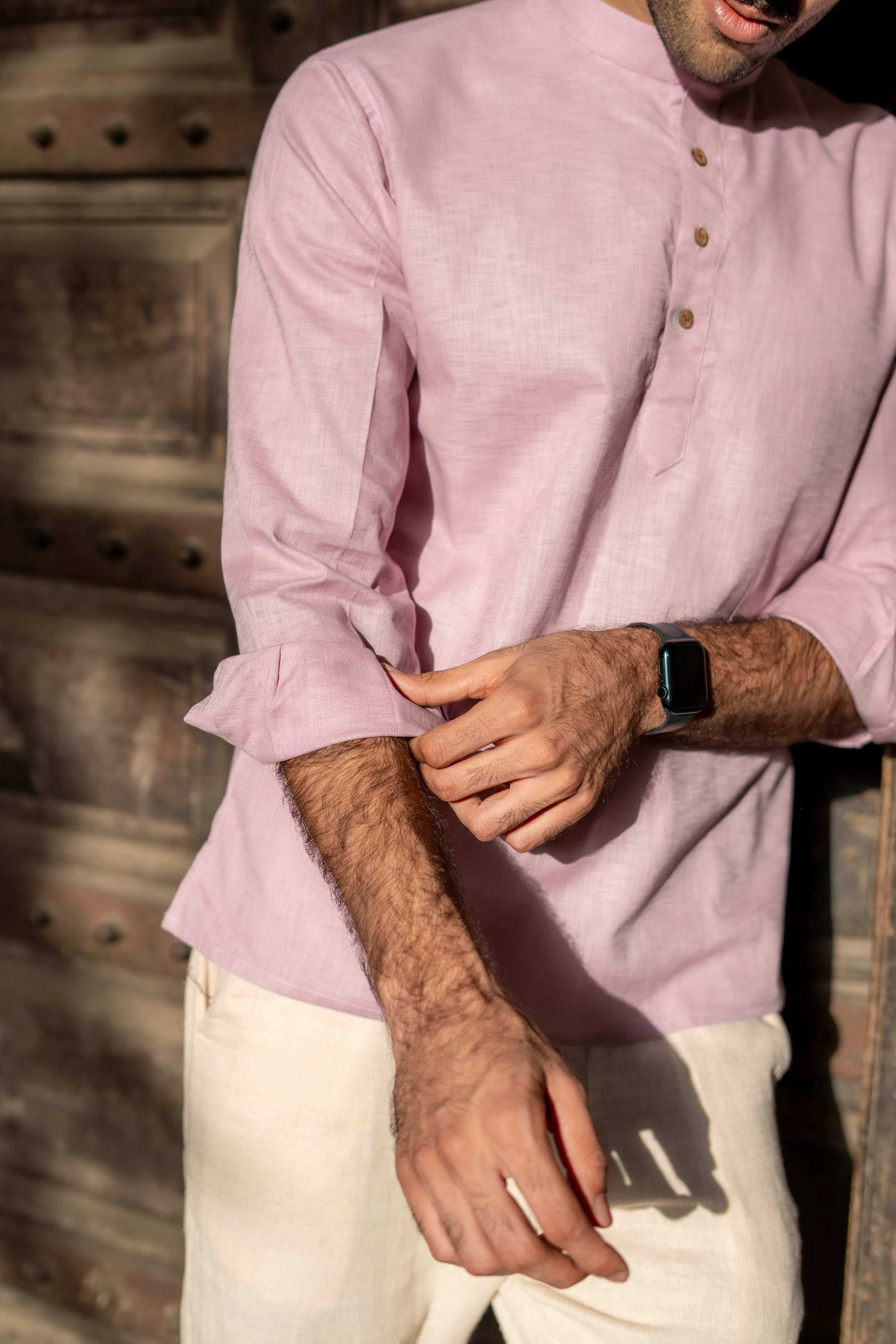 The Blush Rose Linen Look Short Kurta