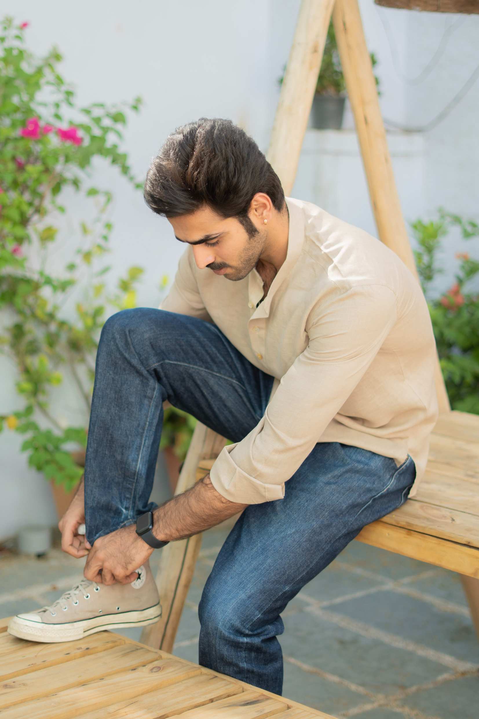 The Natural Beige Everyday Linen Short Kurta