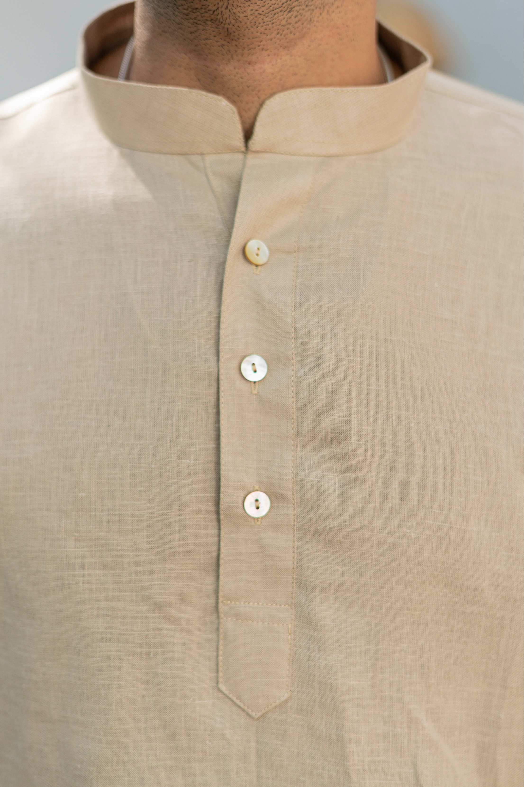 The Natural Beige Everyday Linen Short Kurta