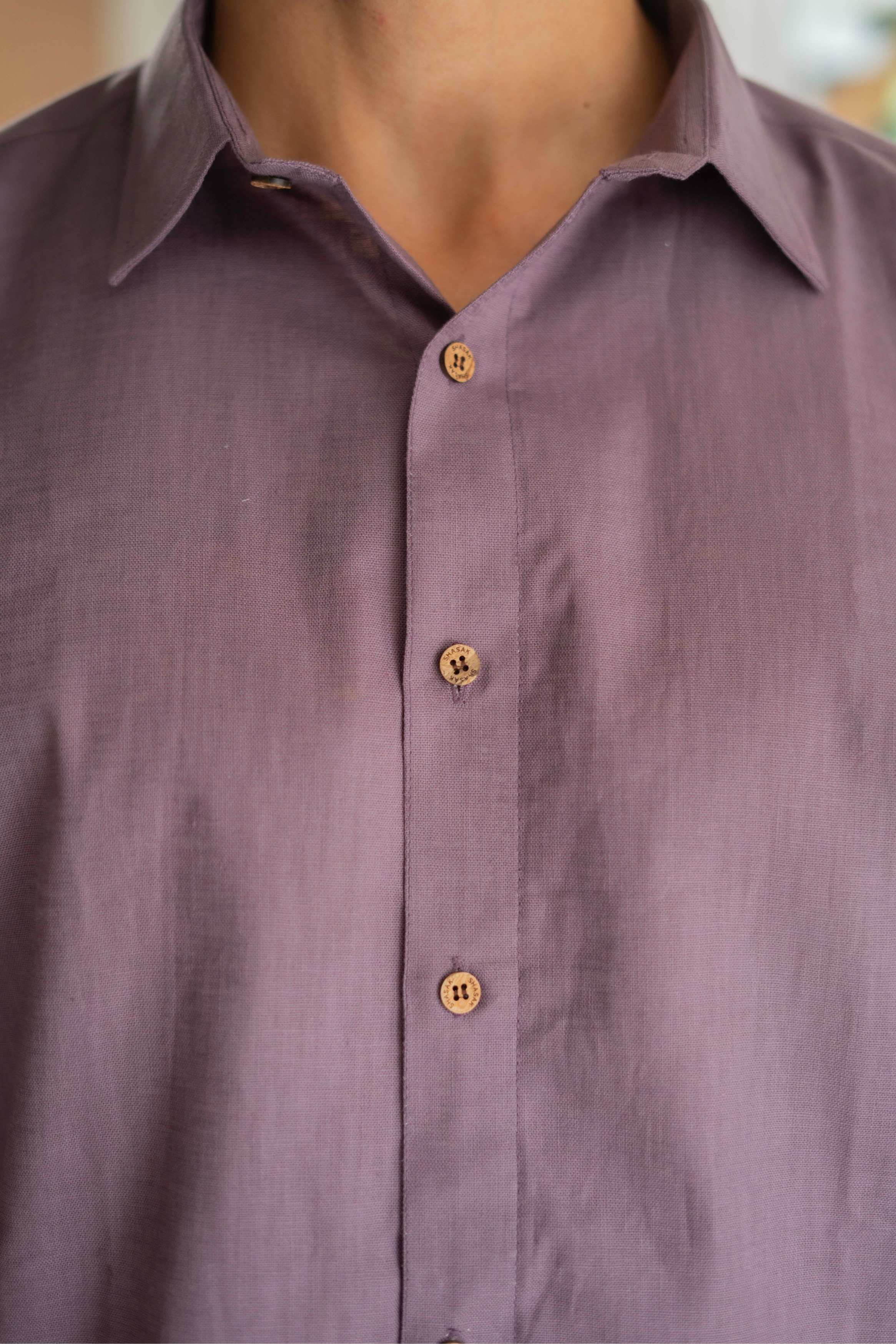 The Rich Purple Linen Look Full Sleeves Shirt