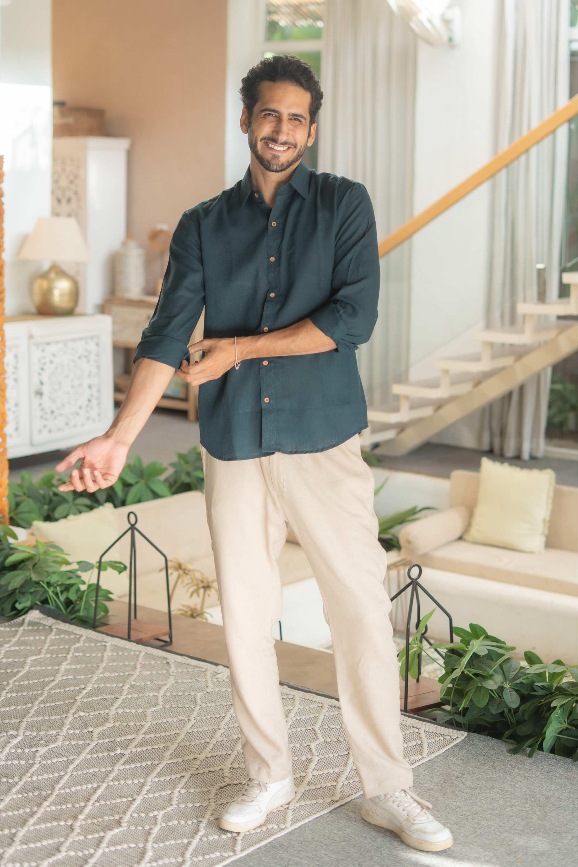 The Cyprus Green Everyday Linen Full Sleeves Shirt
