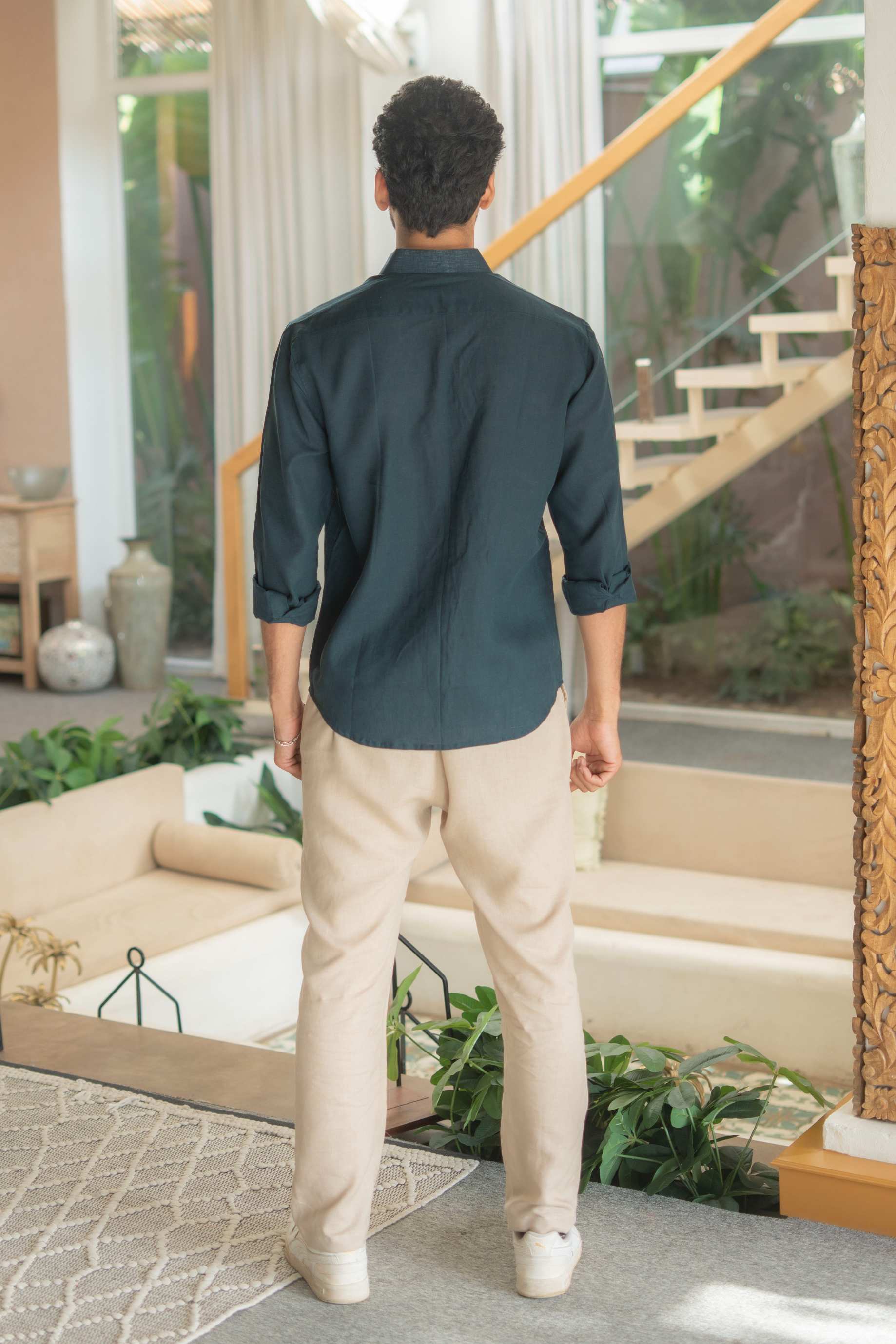 The Cyprus Green Everyday Linen Full Sleeves Shirt