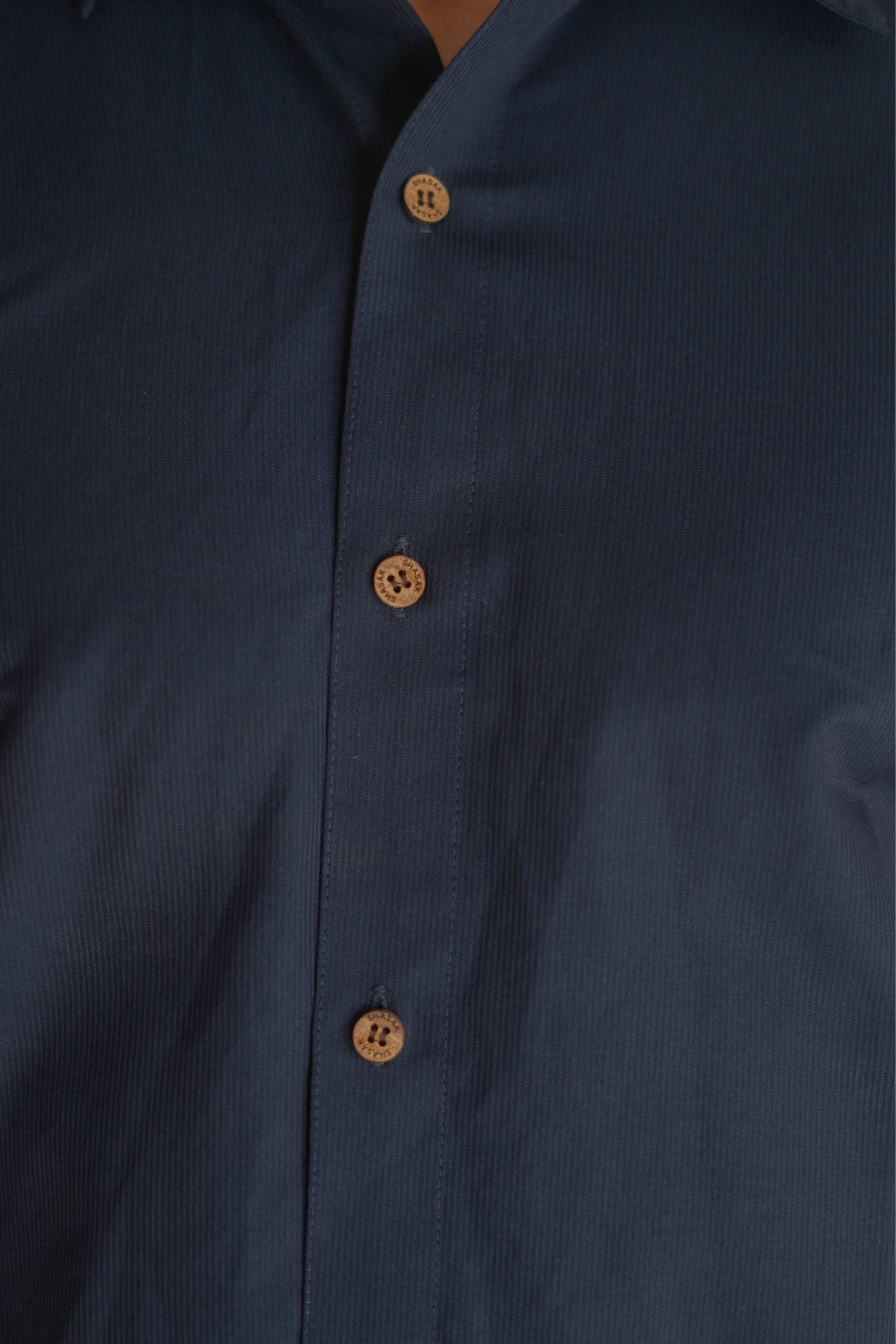The Classic Navy Striped Stretchable Full Sleeves Shirt