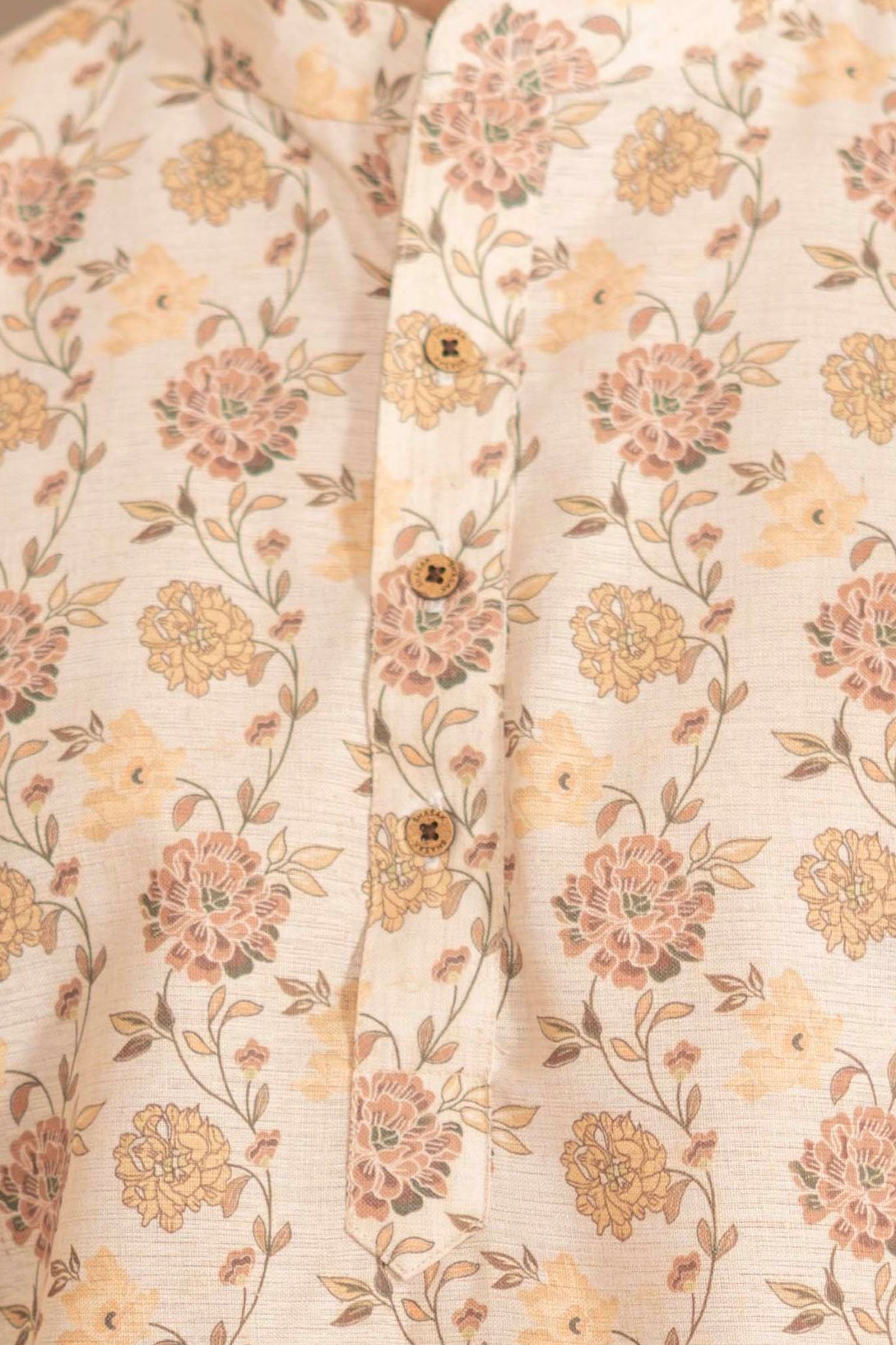 The Summer Garden Linen Blend Long Kurta
