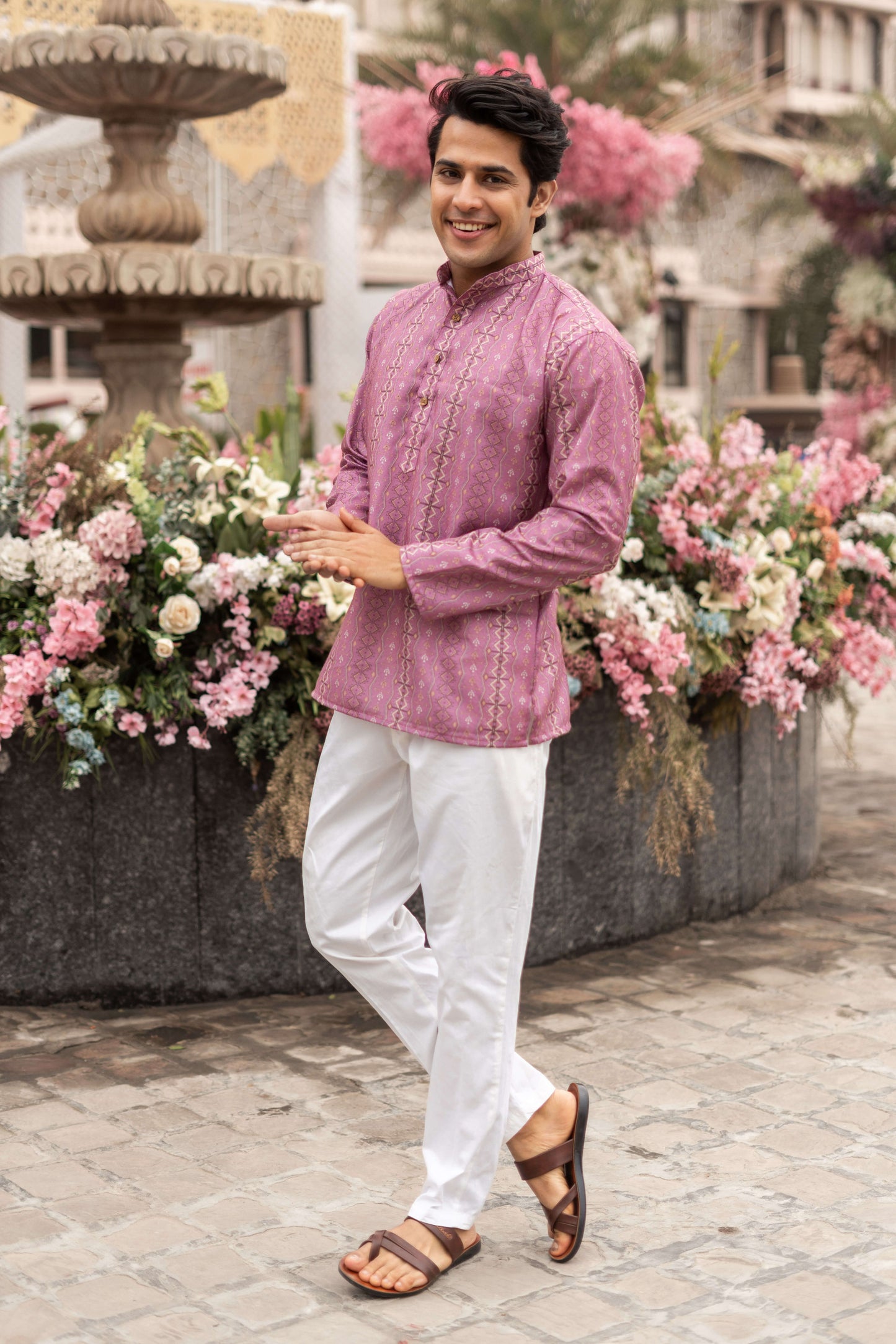 The Punch Pink Short Kurta With Tribal Print