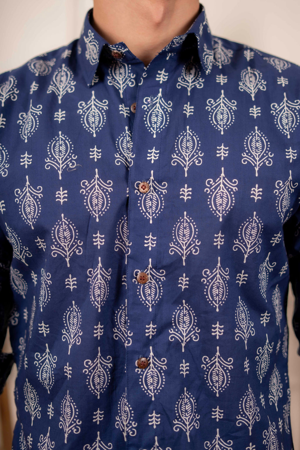 The Egyptian Blue Indian Motif Shirt