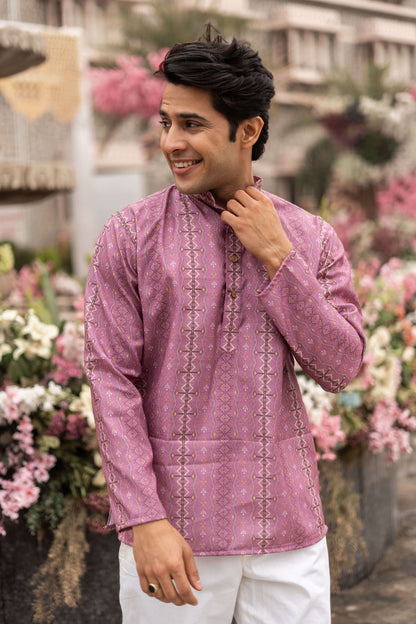 The Punch Pink Short Kurta With Tribal Print