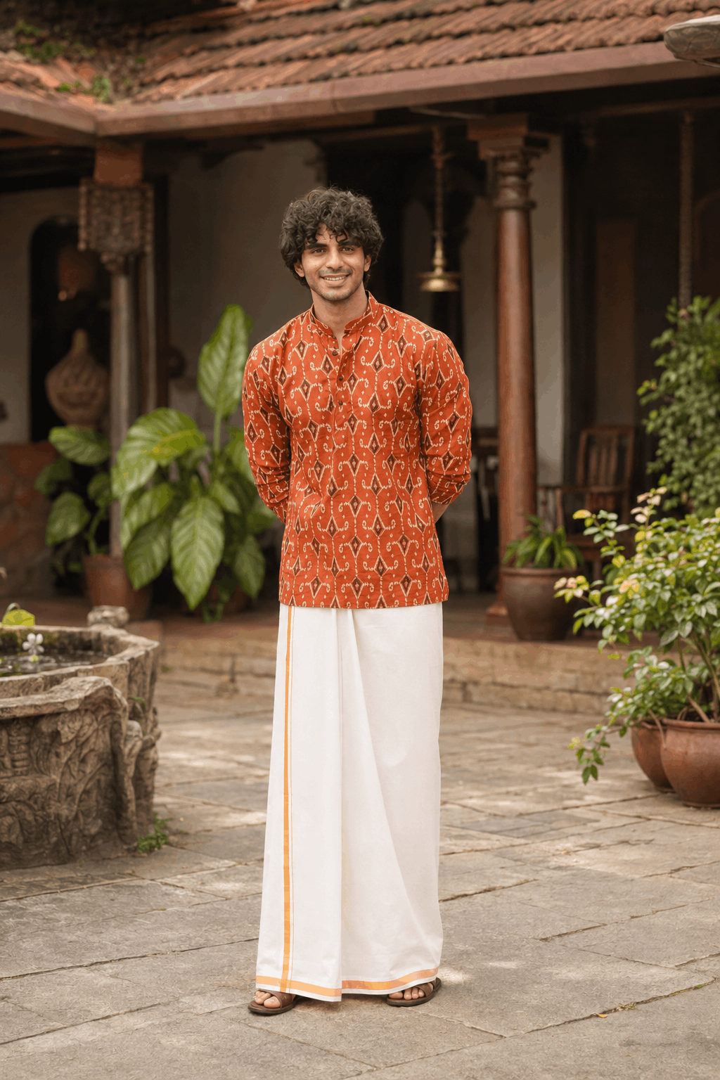 The All Over Ikat Print Short Kurta