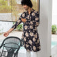 purple long kurta for men with floral print