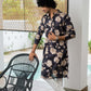 The Deep Purple All-Over Floral Foil Print Long Kurta