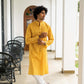 Men's Yellow Long Kurta With Geometric Print