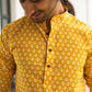 The Yellow Geometric Print Long Kurta