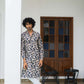 The Dark Blue Long Kurta With All-Over Floral Foil Print