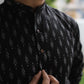 The Black Ikat Look Print Long Kurta