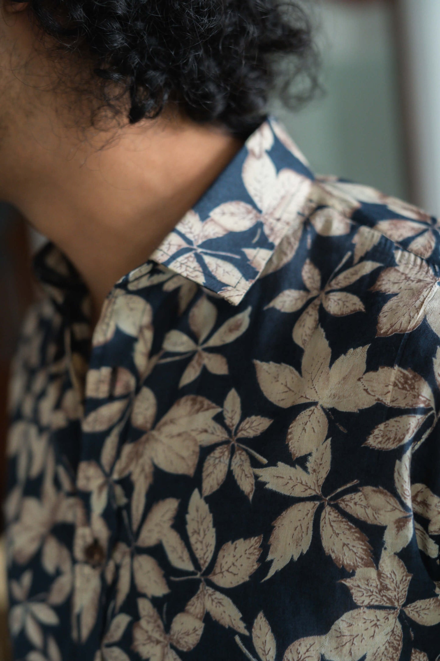 The Very Dark Blue All-Over Floral Print Shirt (Half Sleeves)