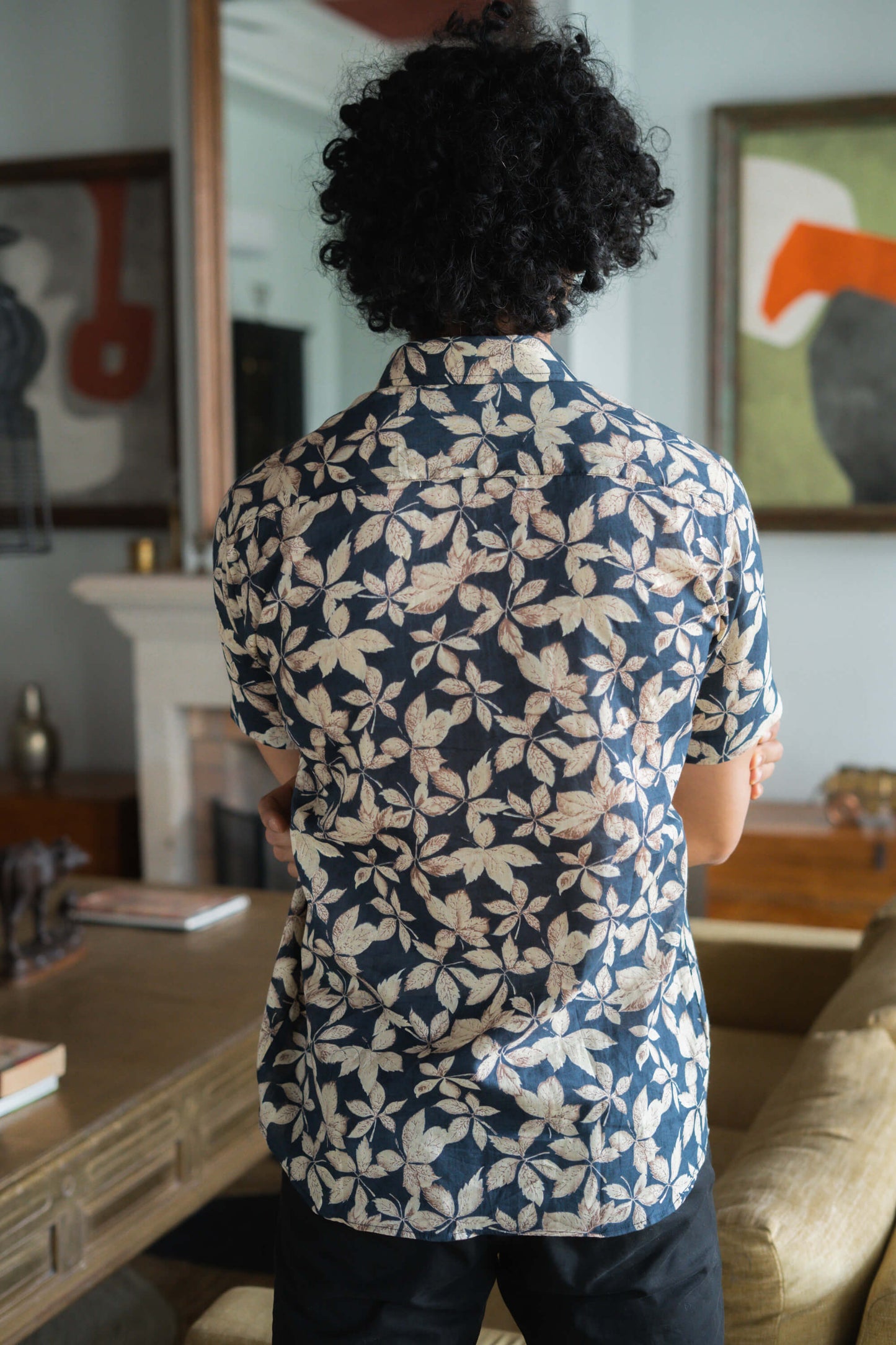 The Very Dark Blue All-Over Floral Print Shirt (Half Sleeves)